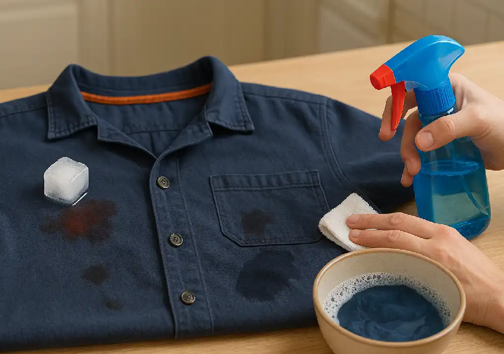 از بین بردن لکه روی لباس کار
