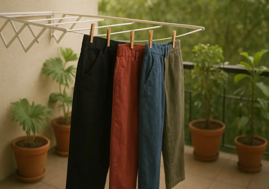 خشک کردن شلوار کتان