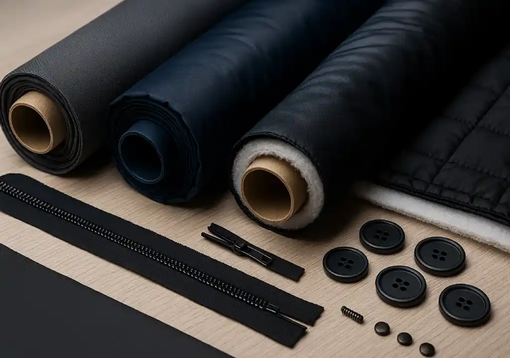 انتخاب پارچه و مواد اولیه کاپشن