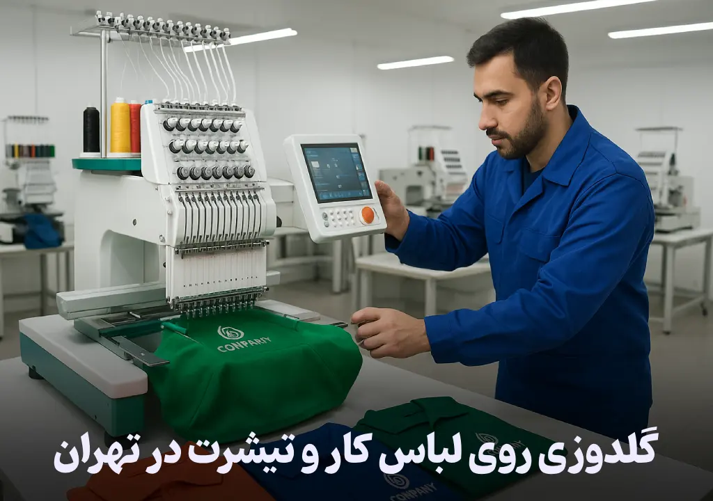 گلدوزی روی لباس کار